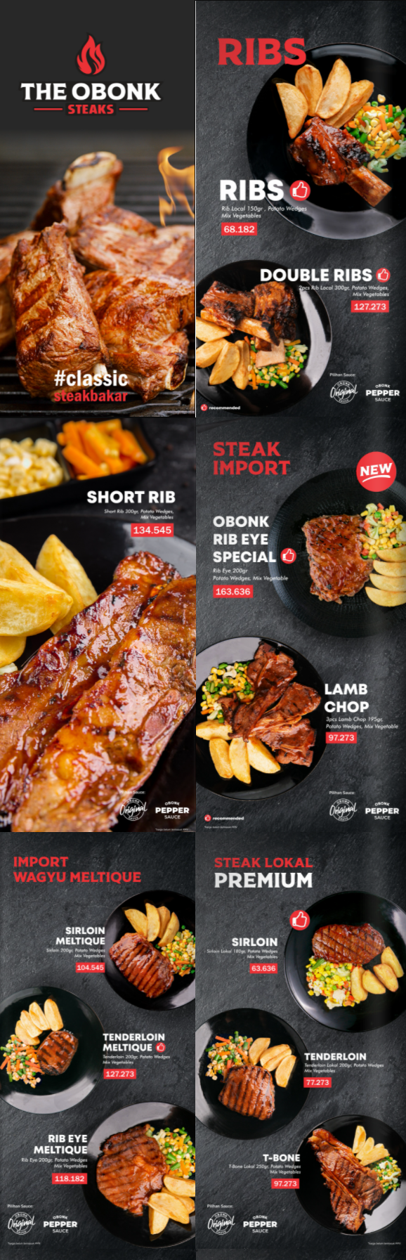 harga menu the obonk steak