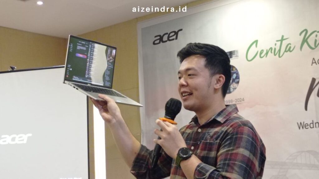 pria memperlihatkan acer ai